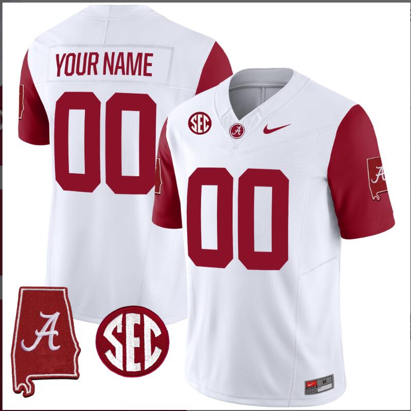 Men Alabama Crimson Tide Vapor Limited white Custom 2024 Nike NCAA Jersey ->customized nfl jersey->Custom Jersey